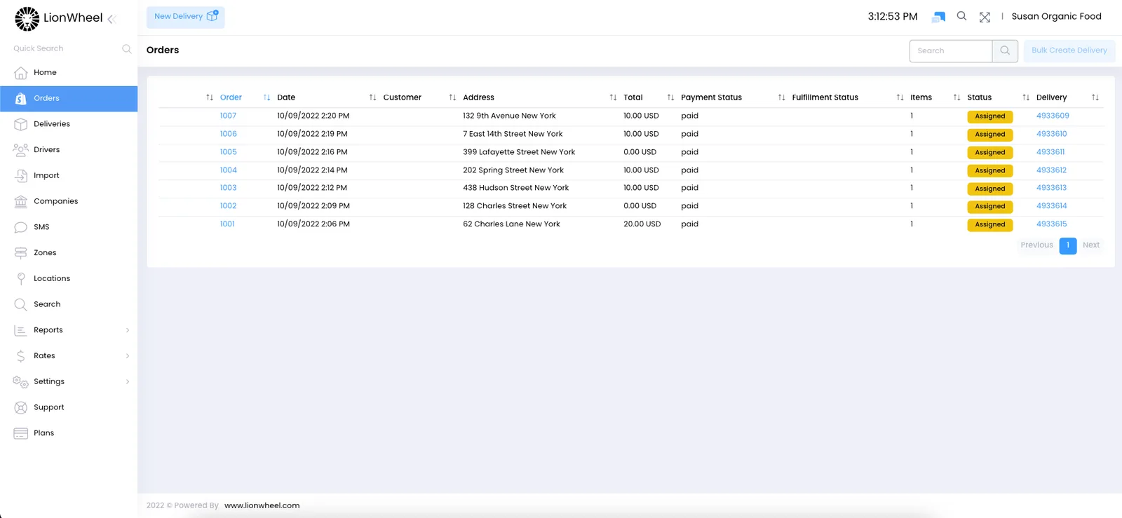 Screenshot: How to integrate your store orders into Deliveries on LionWheel?