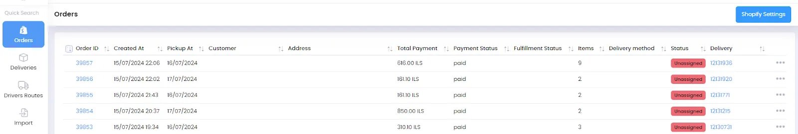 Screenshot: Manual Delivery Creation Through LionWheel