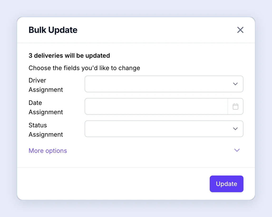 Screenshot: Bulk Update