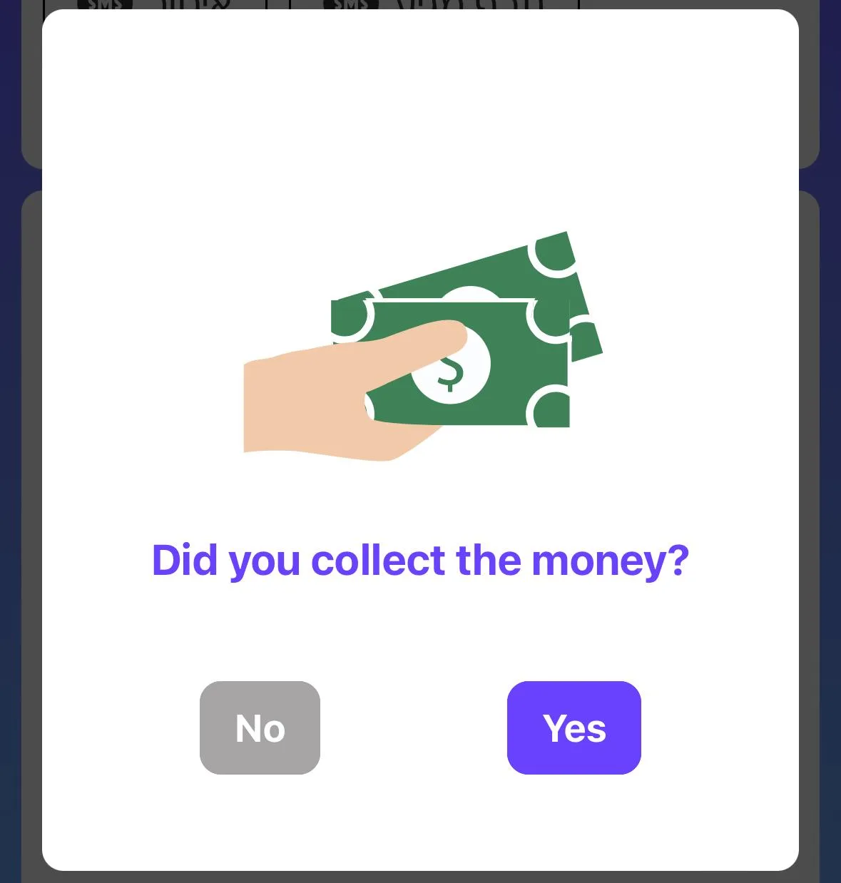 Screenshot: COD in the Driver App