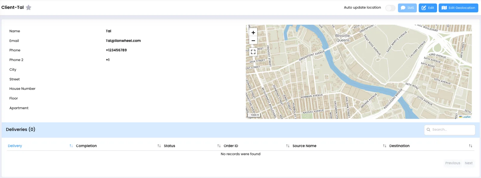 Screenshot: CRM
