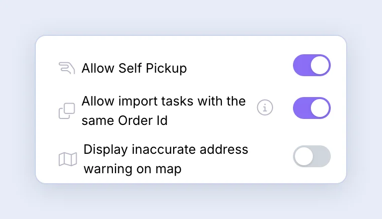 Screenshot: The option to import deliveries with the same Order ID