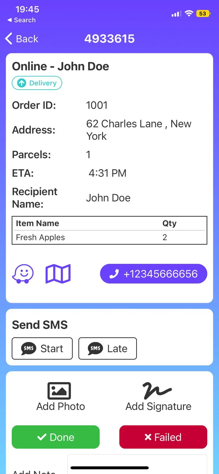 Screenshot: The Driver App